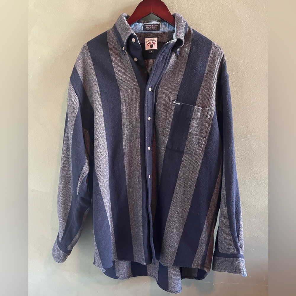 Faconnable French designed plaid wool blend overshirt with Professor  Patches L